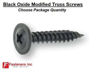 #8 Klath Sharp Point Screws Phillips Modified Truss Head Black Oxide Steel - Picture 1 of 2