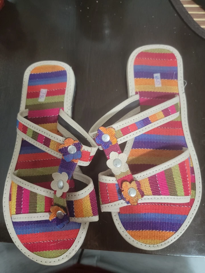 Mujer - Sandalias de Cuero Huaraches Guatemaltecas Hechas a Mano - Planas - Talla 9 -10W Foto 1 de 1