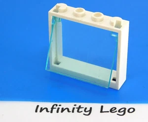 6 LEGO White Window Frame 1 x 4 x 3 with Light Blue Glass (60594) - 6 Pieces - Picture 1 of 2