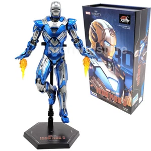 ZD Toy Iron Man Action Figure Iron Man 3 Mark30 Blue Steel Marvel Collection NEW - Picture 1 of 15