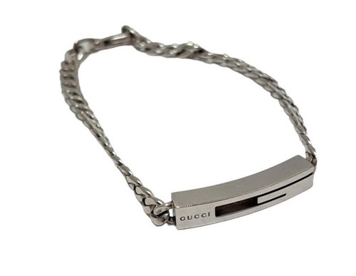 Gucci Bracciale Taglio G SV925 Argento #18 7 pollici Bracciale Accessorio Uomo Donna