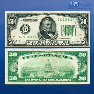 Fr.2101-G 1928A $50 Fifty Dollars FRN Chicago, Gold Clause DGS, XF #28319 - Picture 1 of 1