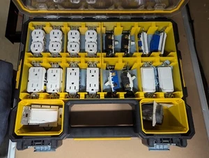 Receptacle/Switch Inserts for DeWalt Deep Pro Organizer - Picture 1 of 5