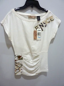 VINTAGE NEW WITH TAG WOMENS Enyce Size S CAP SLEEVE Top WHITE - Picture 1 of 6