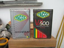 VINTAGE x2   YACCO  MOTOR OIL CANS ,,,  2 LITRE  CANS