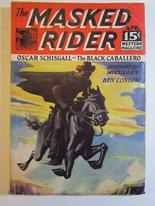 Masked Rider Western Pulp v.1 #1, Apr. 1934 FN Rafael DeSoto Cover Art! Scarce! - Picture 1 of 5