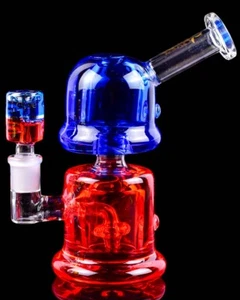 Bong de glicerina grueso de doble cámara tubo de congelación tubo de agua de vidrio bong rojo *EE. UU.* - Imagen 1 de 3