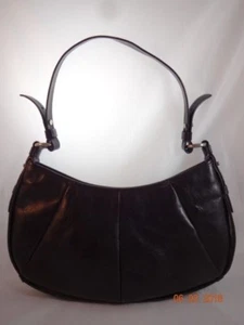 Franco Sarto Black Leather Shoulder Bag Purse Handbag Pocketbook Adjustable Stra - Picture 1 of 11