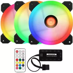 3PCS LED Ventilateur Ordinateur RGB Refroidisseur Silencieux pour 4PiN Port - Imagen 1 de 5