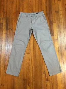 BONOBOS Mens Pants Gray Flat Front Straight Fit Size 33W x 32L Casual VGC Dress - Picture 1 of 11