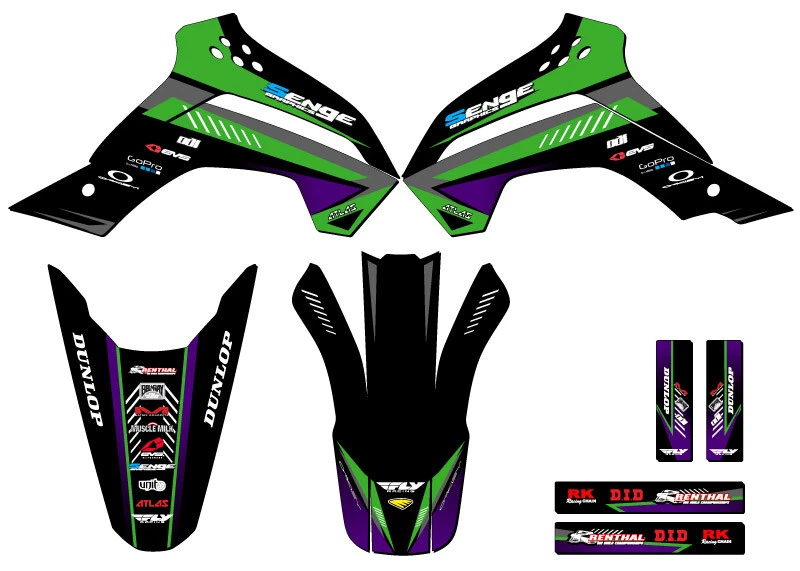 Kit de gráficos KLX 140 G SURGE 2017-2018 Green Senge compatible con Kawasaki Foto 1 de 1