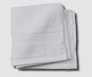$25 Kassatex New York White Cotton Bathroom Wash Cloth Towel 13 x 13 - Picture 1 of 1