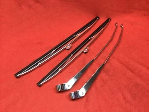 1966-1977 EARLY FORD BRONCO 12" STAINLESS WINDSHIELD WIPER ARM AND BLADE SET! - Picture 1 of 9