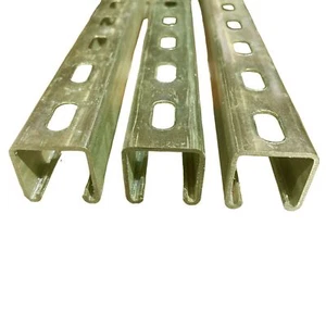 1-5/8 x 1-5/8 x 72 inches (3 Pack), Gold Galvanized Steel, Slotted Strut Channel - Picture 1 of 3