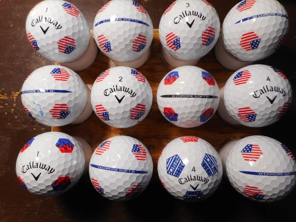 12 pelotas de golf Callaway 2022/23 cromadas suaves Tru Track como nuevas 5A sin logotipos usadas Foto 1 de 1
