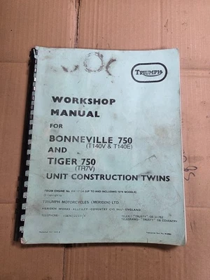 Manual de taller Triumph OEM Bonneville/Tiger 750 unidades gemelas Foto 1 de 2