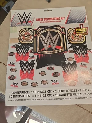 WWE 7pc Table Decorating Kit 3D Centerpiece For Kids Birthday Party - Image 1 of 2