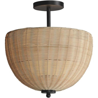 Maxim Lighting 12604NABK Maldives Semi-Flush Mount Black - Image 1 of 4