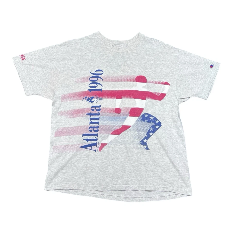 Vintage 1992 Champion American Flag USA Atlanta 1996 Olympic Games Tee Sz XL - Image 1 of 4