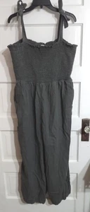 Mono gris Susin para mujer talla XL pierna ancha bolsillos calado boho correas ajustables - Imagen 1 de 8