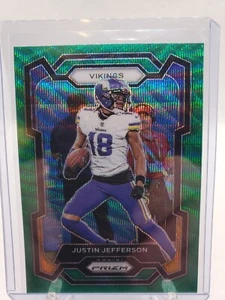 2023 Panini Prizm Justin Jefferson 195 Green Prizm Minnesota Vikings - Picture 1 of 2