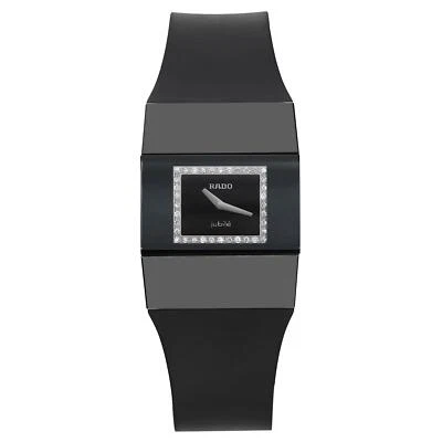 Reloj de cuarzo para dama Rado V10K de cerámica negra con esfera de diamante R96621709 Foto 1 de 4
