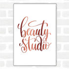 Rose Gold Beauty Studio Quote Jumbo Fridge Magnet