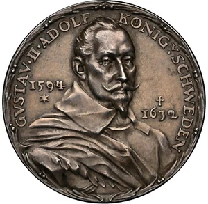 Germany - 1932 Weimar Republic Silver "Gustav II Adolf" Medal - NGC MS61 - SUPER - Picture 1 of 4