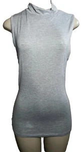 Zenana Outfitters Mock Neck Top Women Gray Sleeveless Large Pullover Sweater - Picture 1 of 6