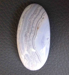 28.70 Cts Natural Blue Lace Agate Oval Shape Cabochon Loose Gemstone - Picture 1 of 3