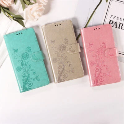 Butterfly Flower Wallet Cover Case For Motorola Infinix Hot Tecno Pop 9 Spark Go - Image 1 of 4