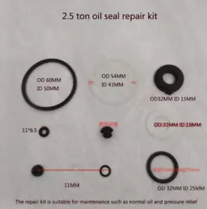 Car Repair Tool Jack Accessories Horizontal 2.5 Ton Jack Seal Kit - Picture 1 of 1