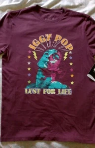 Men's Short Sleeve Iggy Pop Graphic Band Tee T-Shirt Small S Punk Rock NWT New - Picture 1 of 3