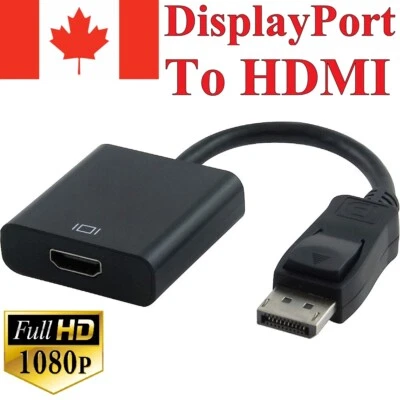 Displayport Male to HDMI Female Video Cable Cord Converter Adapter 1080P For TV - Image 1 of 2