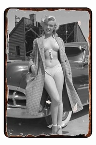 Marilyn Monroe in Bikini 19 years Old Model All Metal Tin Sign 8 x 12 - Picture 1 of 1