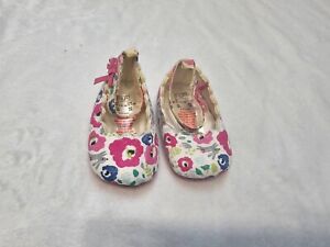 Babies Girls Shoes White Pink Floral Age 3mths F&F
