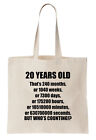 20th Birthday Funny Tote Bag Shopper Gift Clever Twenty 20 Twentieth Old Cool