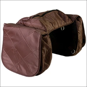 18AI Hilason Western Horse Tack Quilted Saddle Bag Zipper Closure Pockets Black - Picture 1 of 3