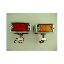 (2) 12 LED Red Amber Side Marker Clearance Turn Signal Fender Lights