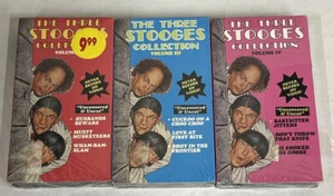 NEW SEALED x3 The Three Stooges Collection Volumes II III IV Movie VHS Video Lot - Picture 1 of 9