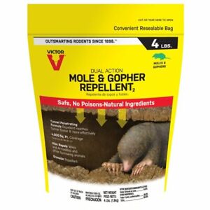 Victor Dual Action Mole & Gopher Repellent Granules. 4 pound Bag