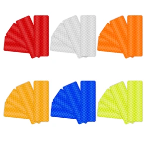 Reflective Stickers 6Colors 24Pcs Reflective Tape Outdoor Waterproof Red Orange - Picture 1 of 12