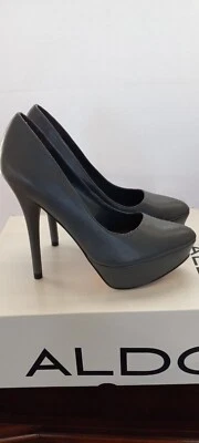 ALDO New In Box Dark Gray Stiletto Platform Heels Women's Size 6 - Image 1 of 4