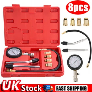 New Petrol Engine Cylinder Pressure Tester Compression Gauge Test Kit for Car UK - Picture 1 of 9