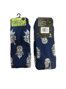 1 x Pair Rick and Morty Crew Socks Men's (6-12 Shoe Size) Dark Blue Grey White - Picture 1 of 1