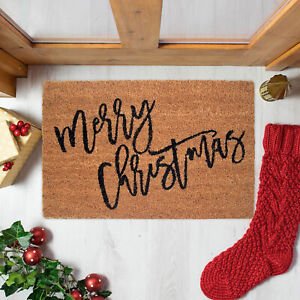 Outdoor, Christmas Mat In Front Of The Door, Brown Decorative Mat, Doormat