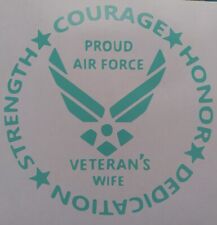 Proud Air Force Veteran's Wife Vinyl Decal American Military Soldier