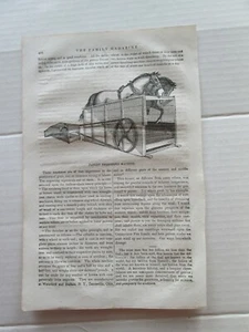 (1) EARLY 1800s ILLUSTRATION "THE FAMILY MAGAZINE", "PATENT THRESHING MACHINE" - Picture 1 of 2