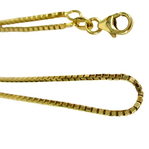 14K Yellow Solid 1.3mm Gold Box Chain Necklace ITALY 20" 5.62 Grams - Picture 1 of 6