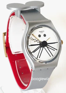 SWATCH SWISS MADE, MODEL CHEESE SQUEAK SQUEAK,  GZ327 NIB AND PAPERS - Picture 1 of 8